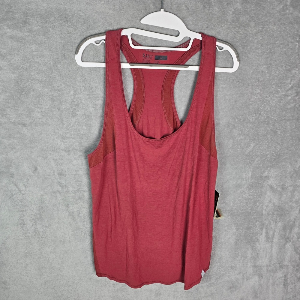 5.11 Tactical Riley Tank Women Large Cabernet Red Racerback Mesh Top 31148 NEW